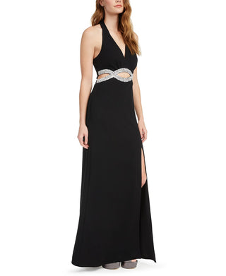 Speechless Girl's Infinity Waist Halter Maxi Dress Black Size 9
