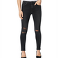 Calça jeans skinny feminina Joe's Jeans Charlie Distressed, preta, tamanho 29