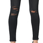 Calça jeans skinny feminina Joe's Jeans Charlie Distressed, preta, tamanho 29