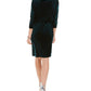 Vestido tubinho de veludo com decote canoa Jessica Howard feminino, verde, tamanho 6, pequeno