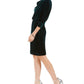 Vestido tubinho de veludo com decote canoa Jessica Howard feminino, verde, tamanho 6, pequeno