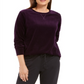 Moletom esportivo feminino Karen Scott de veludo roxo, tamanho pequeno