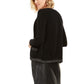 Cardigan feminino de cashmere com acabamento em lurex Charter Club, preto, tamanho extrapequeno