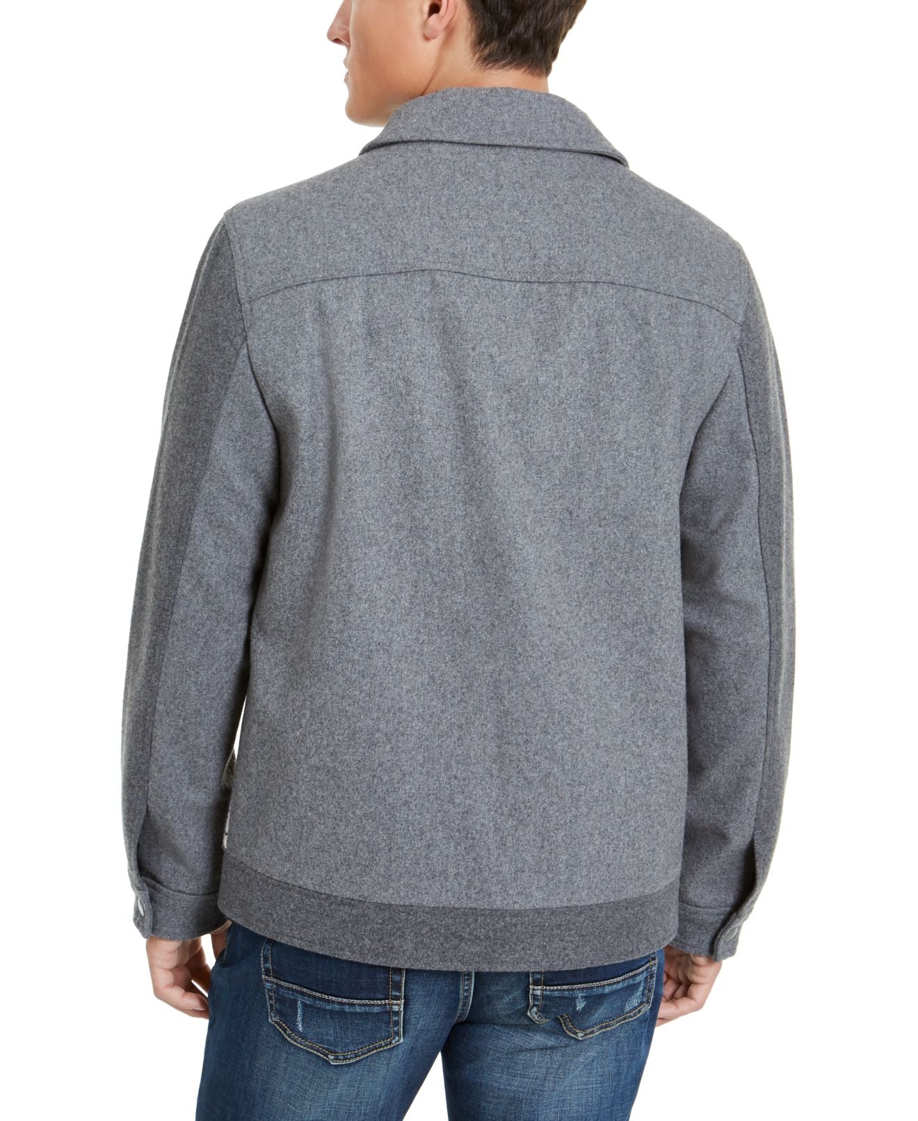 Jaqueta masculina American Rag com gola xadrez bloqueada Miles cinza tamanho X-G