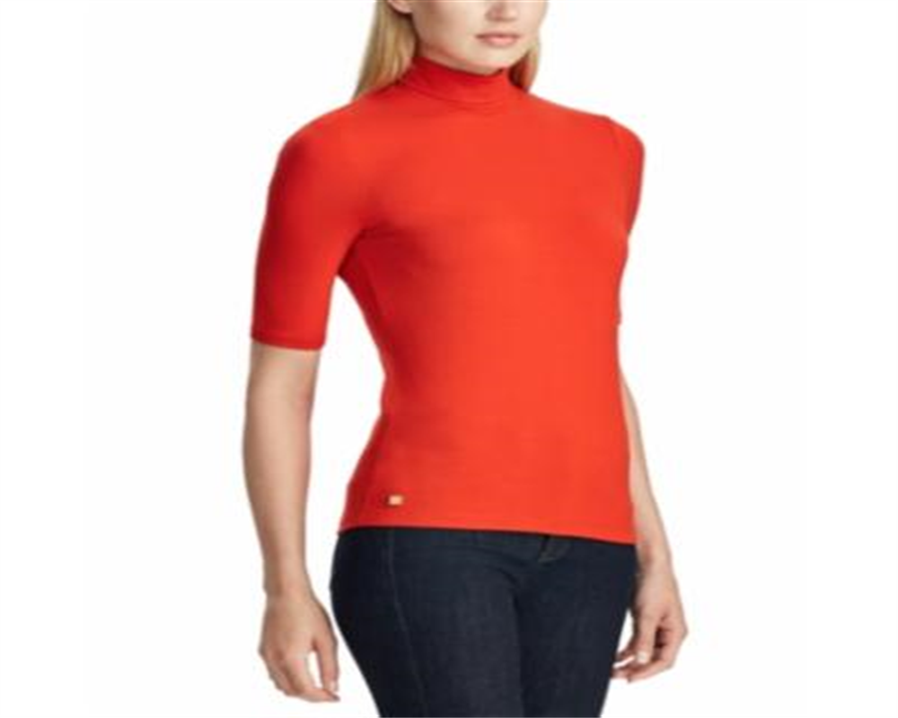 Blusa Ralph Lauren Feminina Gola Alta Stretch Vermelha Tamanho Pequeno Pequeno