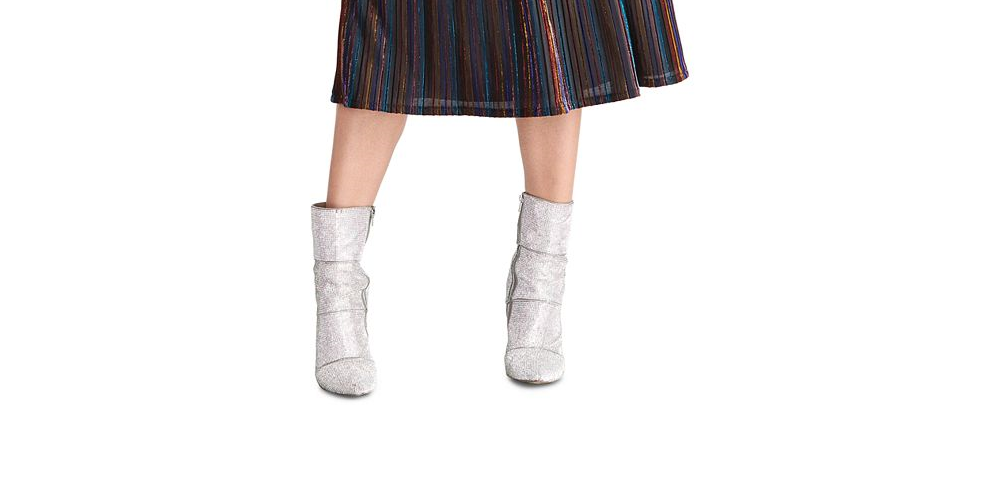 Saia MIDI listrada metálica Rachel Roy Junior, preta, tamanho pequeno