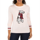 Suéter feminino Tommy Hilfiger Holiday Terrier rosa tamanho XX-G