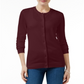 Karen Scott Cardigan Feminino Gola Redonda Tamanho Pequeno Vermelho