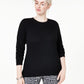 Suéter de cashmere com gola redonda plus size Charter Club, preto, tamanho 2XL
