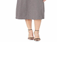 Vestido midi pied-de-poule micro Ralph Lauren feminino, cinza, tamanho extragrande