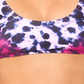 Top de biquíni com estampa tie-dye e decote profundo, estilo How Do You Zoo, da Salt + Cove Juniors, tamanho grande, com estampa tie-dye e leopardo fúcsia