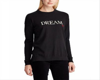 Camiseta feminina estampada de manga comprida e gola redonda RALPH LAUREN, preta, tamanho pequeno P