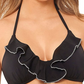 Biquíni feminino Salt + Cove júnior com babados e acabamento prateado, preto, tamanho médio