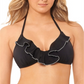 Biquíni feminino Salt + Cove júnior com babados e acabamento prateado, preto, tamanho médio