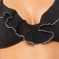 Biquíni feminino Salt + Cove júnior com babados e acabamento prateado, preto, tamanho médio