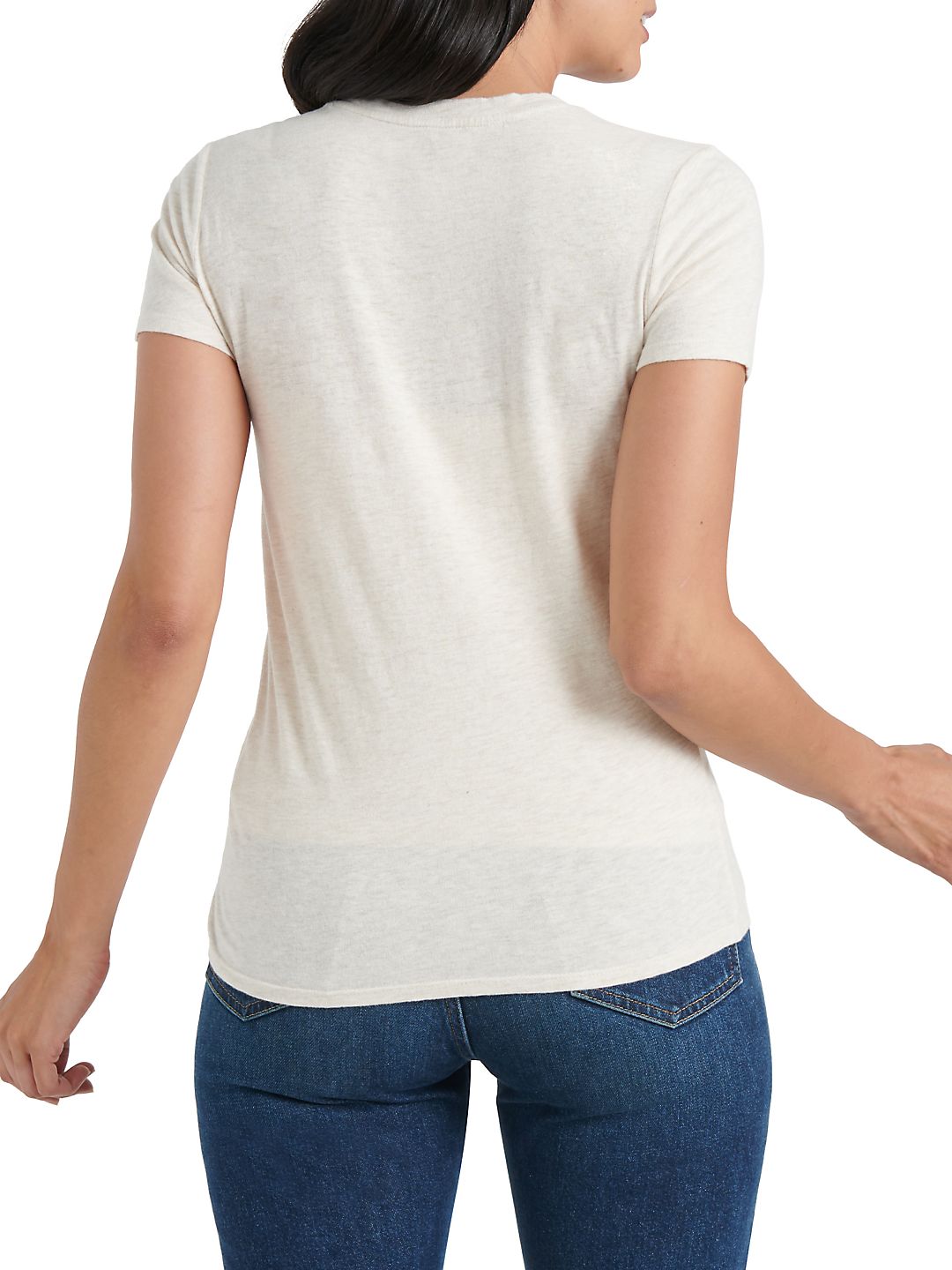 Camiseta feminina com estampa de borboleta Lucky Brand, bege, tamanho grande