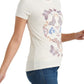 Camiseta feminina com estampa de borboleta Lucky Brand, bege, tamanho grande