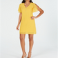 Vestido feminino Thalia Sodi com decote em V e alças finas, amarelo, tamanho XX-G