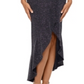 Vestido feminino metálico XSCAPE ombro a ombro, preto, tamanho 12