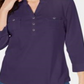 Camisa polo feminina Karen Scott manga 3/4 roxa tamanho pequeno P