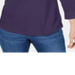 Camisa polo feminina Karen Scott manga 3/4 roxa tamanho pequeno P