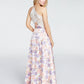 Vestido formal feminino Speechless, cor coral, com bolsos florais, alças finas, decote coração, comprimento total, estilo flare, branco, tamanho 17