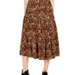 Saia MIDI com estampa de chita feminina Style &amp; Co, marrom, tamanho pequeno G