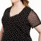 INC International Concepts Plus Size Top com decote em V Preto Tamanho 1X