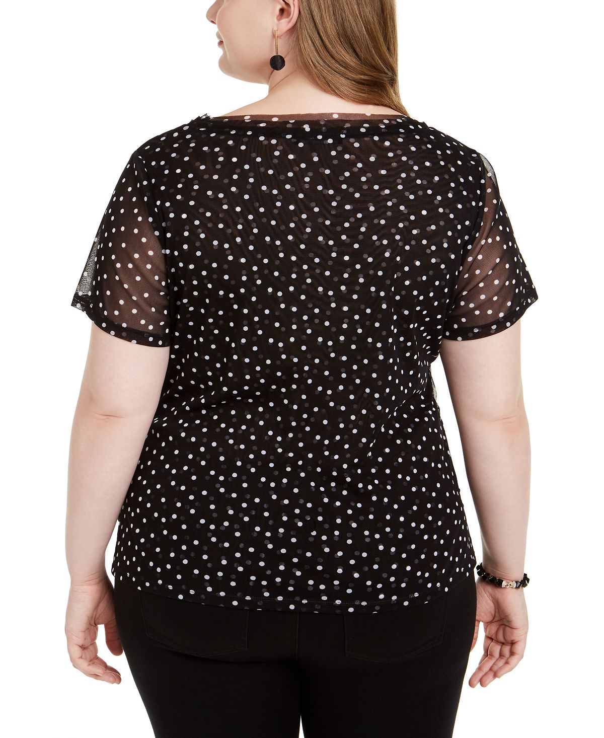INC International Concepts Plus Size Top com decote em V Preto Tamanho 1X