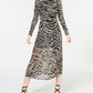 Vestido midi de malha zebra Rosie Harlow Junior, preto, tamanho pequeno