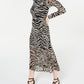 Vestido midi de malha zebra Rosie Harlow Junior, preto, tamanho pequeno