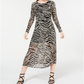 Vestido midi de malha zebra Rosie Harlow Junior, preto, tamanho pequeno