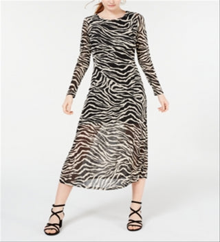 Vestido midi de malha zebra Rosie Harlow Junior, preto, tamanho pequeno