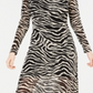 Vestido midi de malha zebra Rosie Harlow Junior, preto, tamanho pequeno