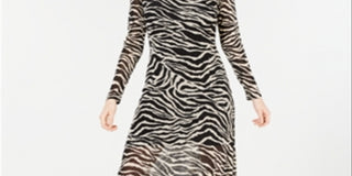 Vestido midi de malha zebra Rosie Harlow Junior, preto, tamanho pequeno