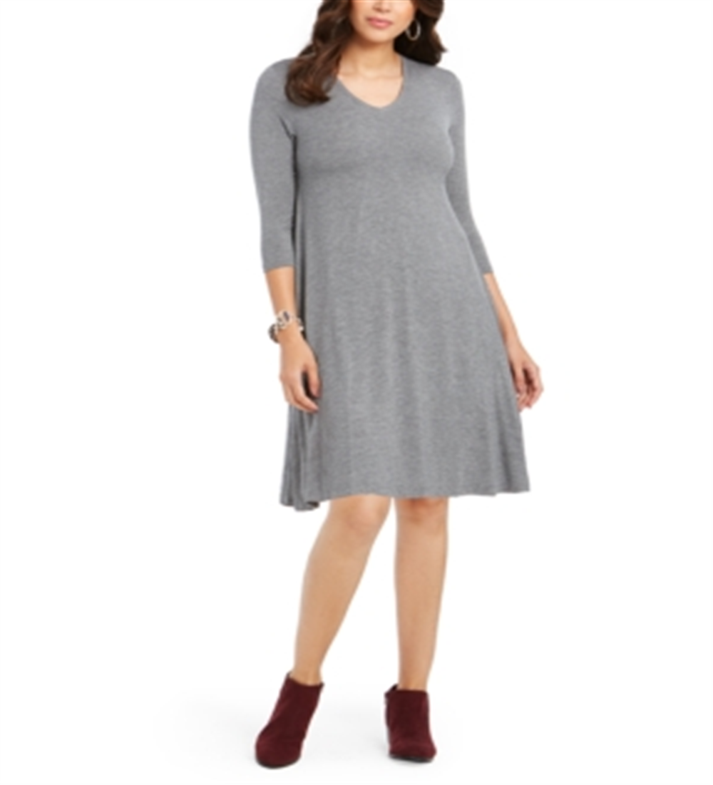 Vestido rodado feminino Style &amp; Co cinza tamanho M