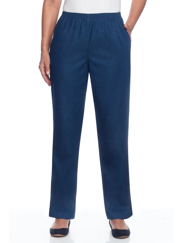 Calça jeans feminina Alfred Dunner Classics Pull on, azul, tamanho 6P