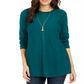 Suéter túnica feminino estilo &amp; co com pontos mistos, verde, tamanho pequeno GG