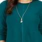 Suéter túnica feminino estilo &amp; co com pontos mistos, verde, tamanho pequeno GG
