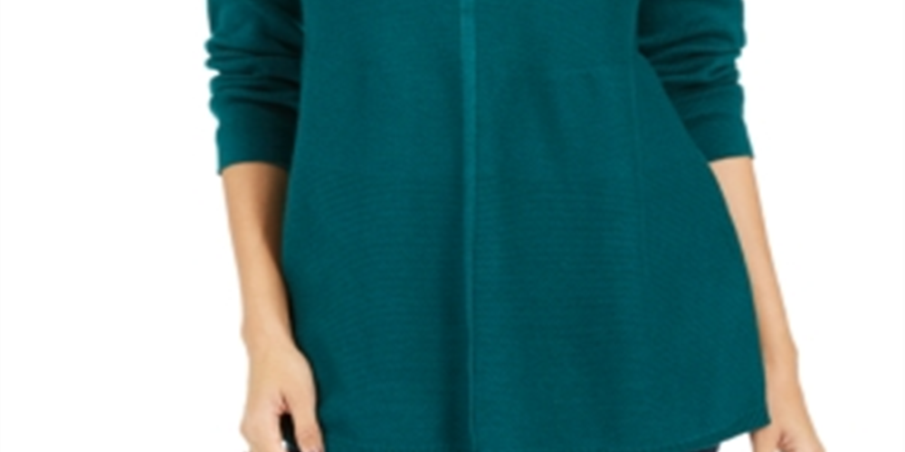 Suéter túnica feminino estilo &amp; co com pontos mistos, verde, tamanho pequeno GG