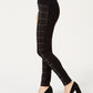 Legging feminina xadrez frontal INC International Concepts, preta, tamanho 14, pequena