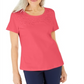 Karen Scott Blusa Feminina de Crochê com Frente em Algodão, Coral, Tamanho Médio
