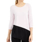 Blusa feminina Alfani Colorblock assimétrica rosa tamanho pequeno