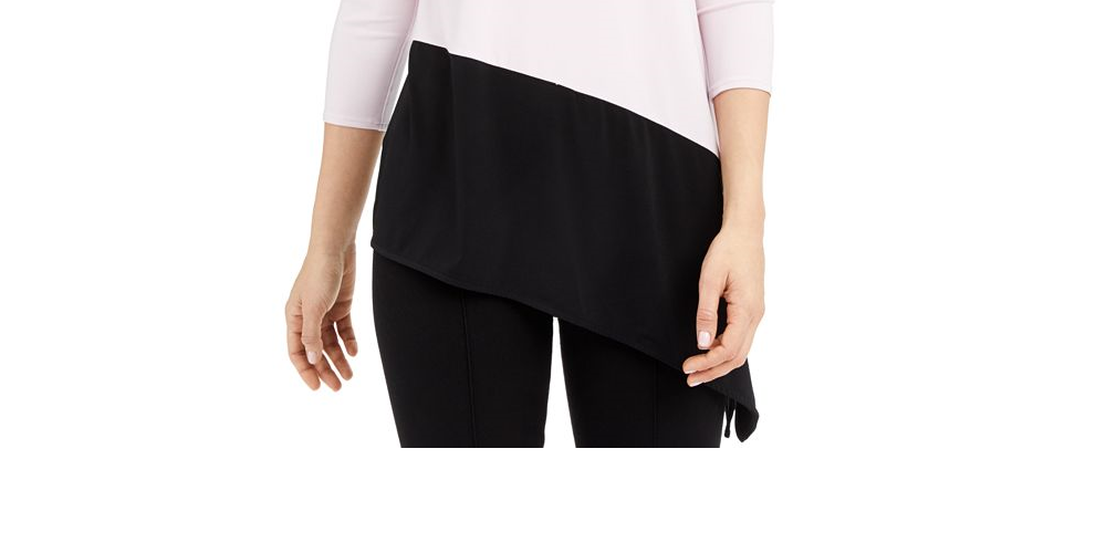 Blusa feminina Alfani Colorblock assimétrica rosa tamanho pequeno