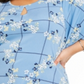 Charter Club Plus Size Feminino Estampa Floral Azul Keyhole Tamanho 2X