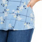 Charter Club Plus Size Feminino Estampa Floral Azul Keyhole Tamanho 2X