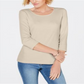 Karen Scott Blusa feminina com decote redondo, marrom, tamanho XX-G