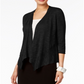Cardigan drapeado de linho feminino Alfani, preto, tamanho pequeno