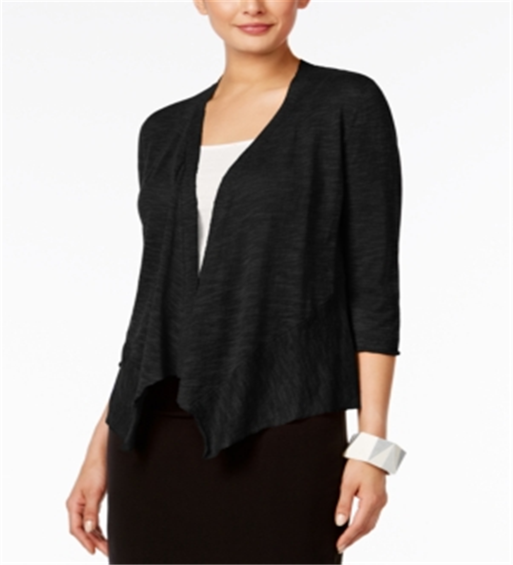 Cardigan drapeado de linho feminino Alfani, preto, tamanho pequeno