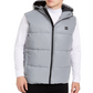Colete acolchoado com capuz refletivo Calvin Klein masculino, cinza, tamanho médio